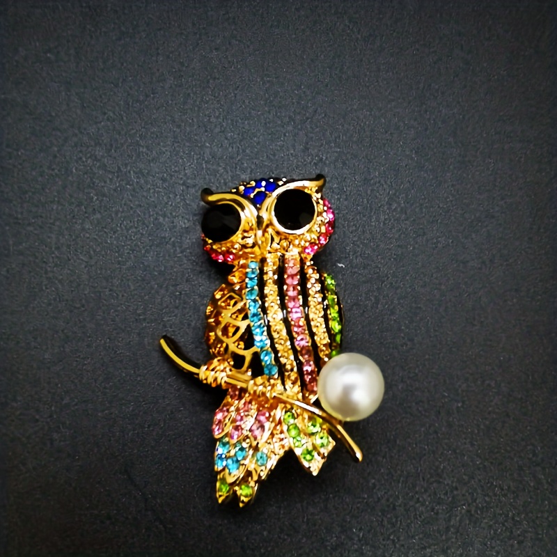 Elegant Rhinestone Owl Brooch Pin Women Girls Perfect - Temu