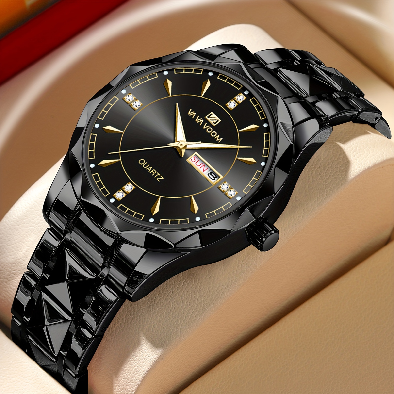 1本【人気】VA VA VOOM ファッション高級 防水合金 腕時計-