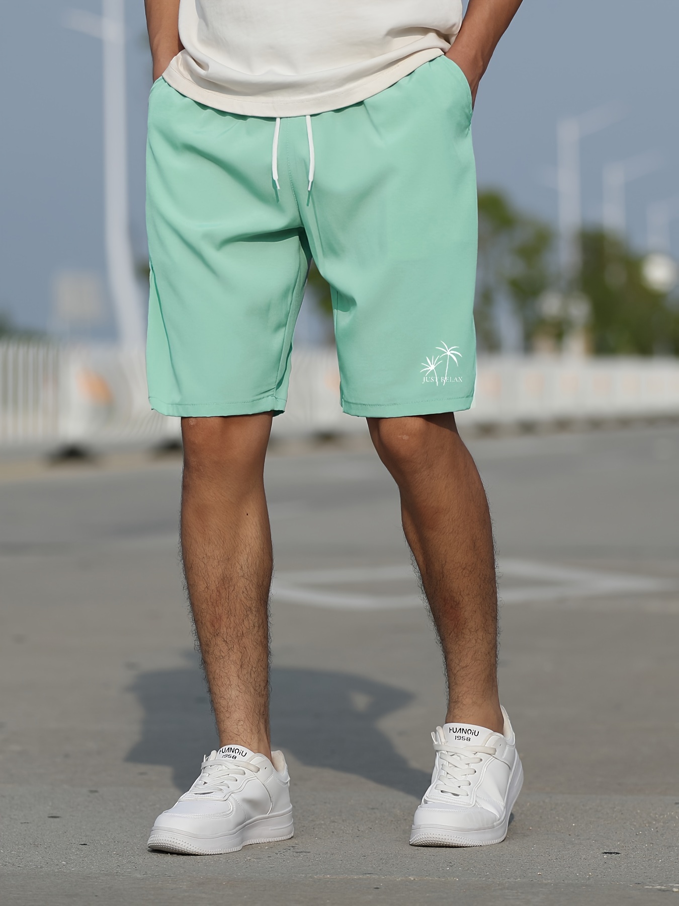 Men's Streetwear Shorts  Relax Graphic Drawstring Stretchy - Temu