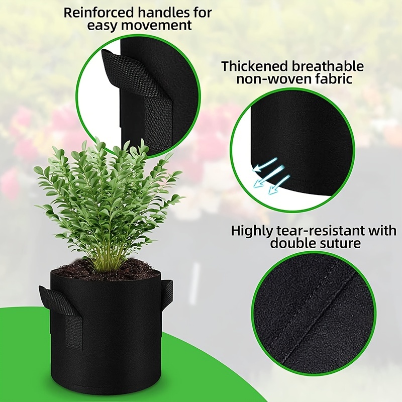 Plant Grow Bags 5 Gallon Nonwoven Fabric Pots Aeration Container With Strap  Handles Garden Flower Vegetable Seeing Planting - Temu