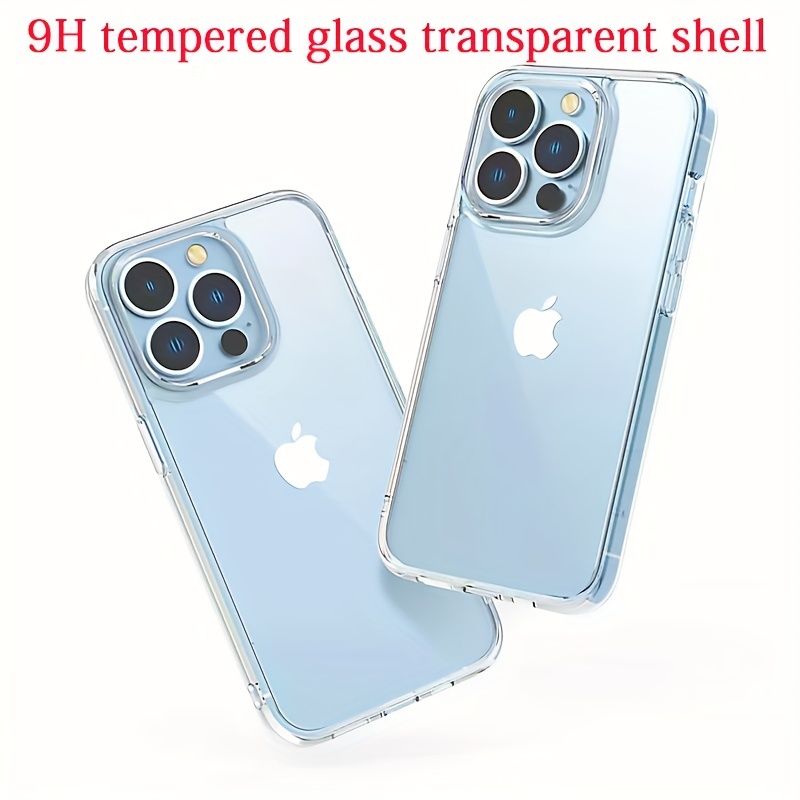 For iPhone 14 Pro Max Clear Case Soft Cover+Tempered Glass Camera