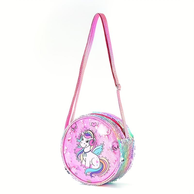 Sequin Unicorn Messenger Bag Glitter Rainbow Crossbody Bag Girls Cartoon  Shoulder Bag, Discounts For Everyone