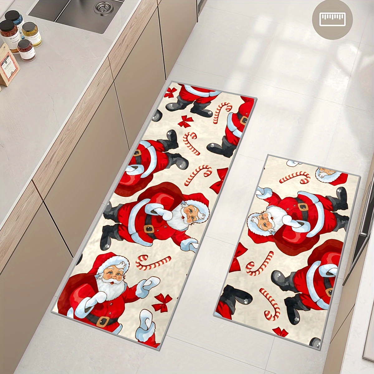 Christmas Kitchen Rugs And Mats, Non Skid Washable Absorbent