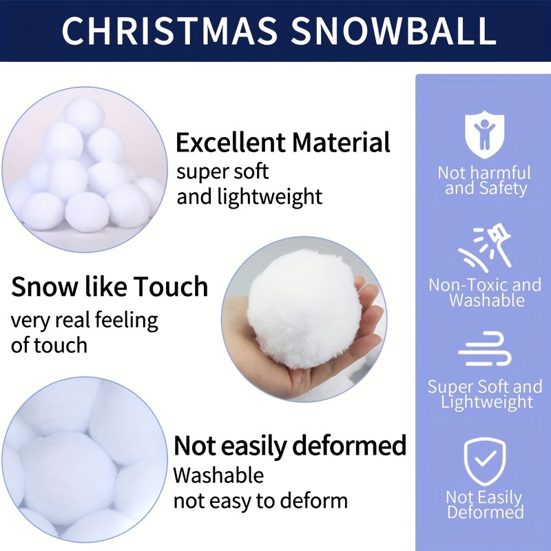 Soft snowballs to throw or for decoration 