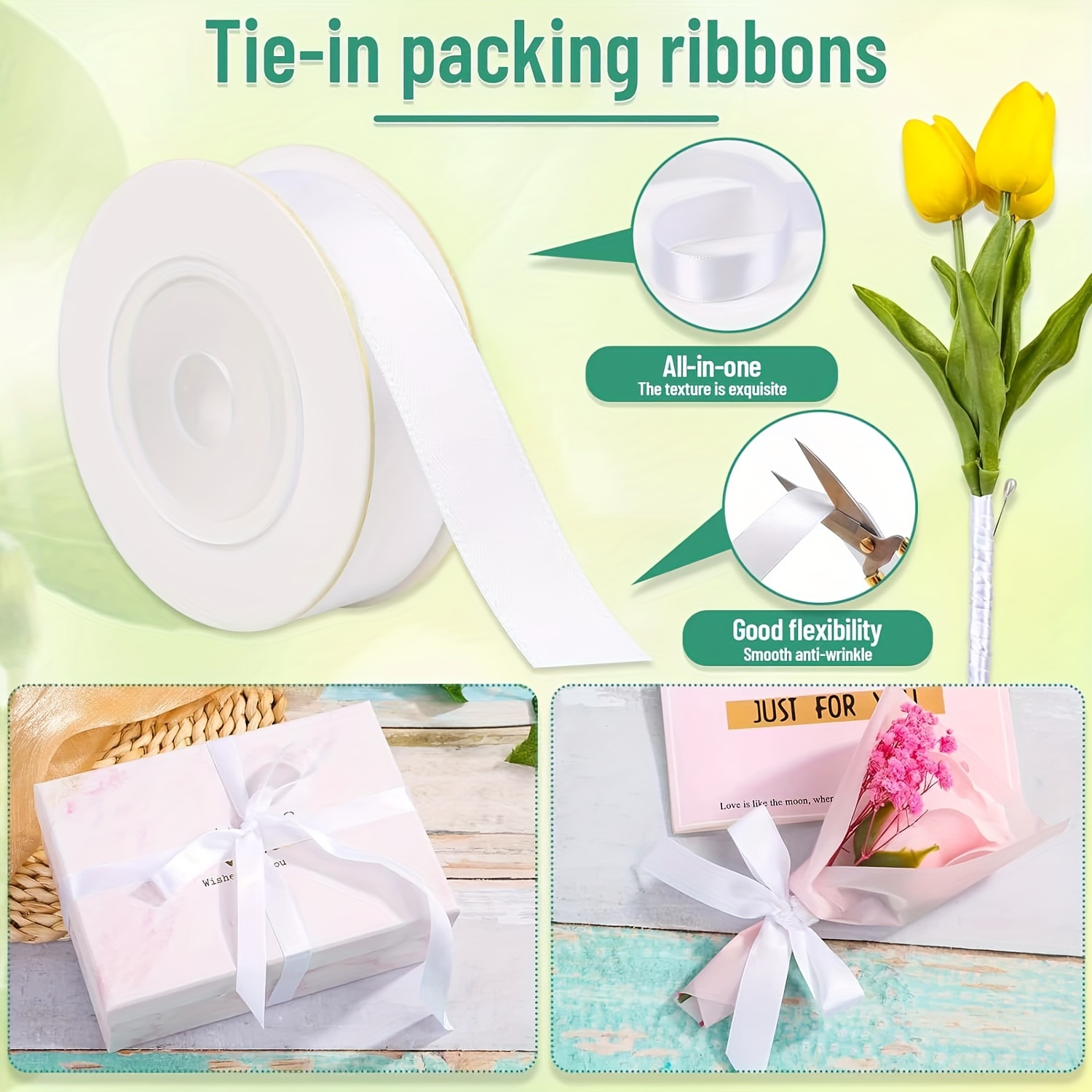 1pc Artificial Flower Stamen Package Florist Coffee Tape Elastic Tape,  Floral Brown Tape 12mm * 1062.99inch / 30yd Roll With Corsage Button Hole