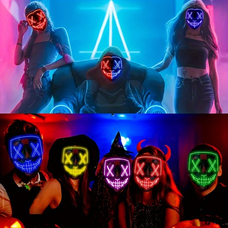 Halloween Clubbing Light Up LED Clown Full Face Mask Costume