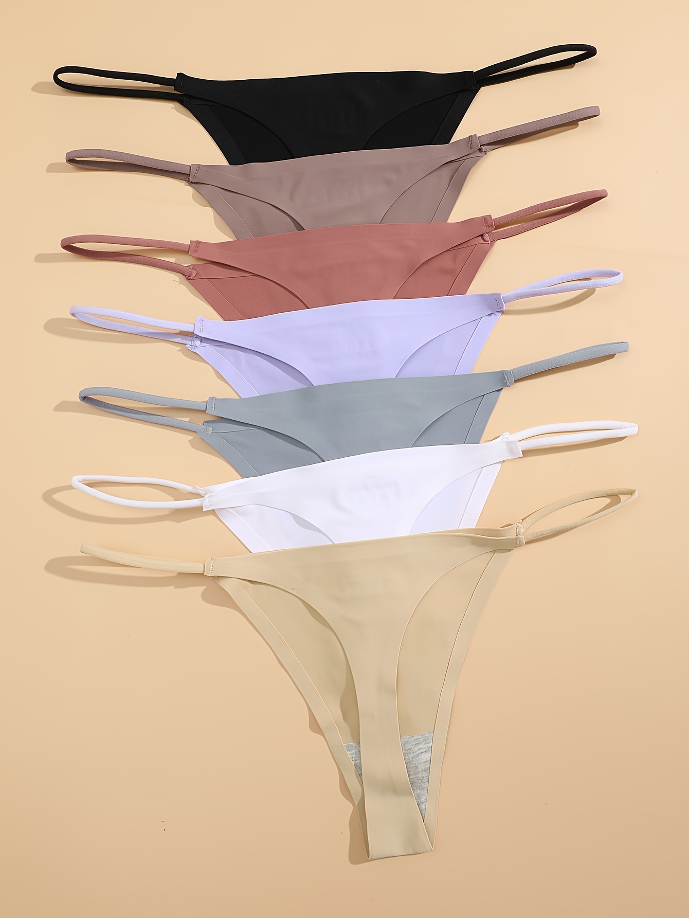 Sexy Thongs Plain Seamless V String Intimates Panties - Temu