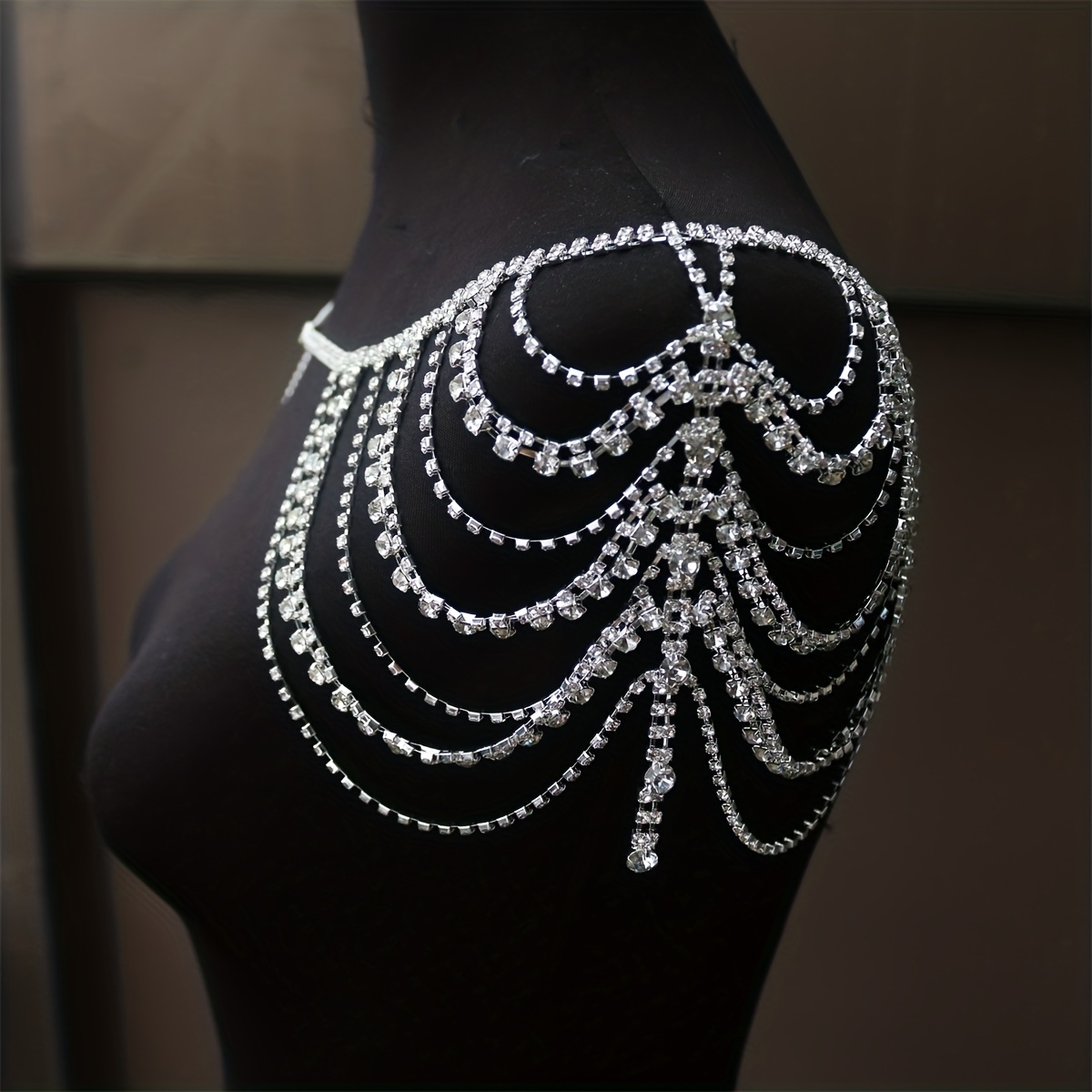 Sexy Body Chain Rhinestone Silver Chain Bra Layered Body Jewelry Crystal  Waist Chain Beaded Body Accessory for Women