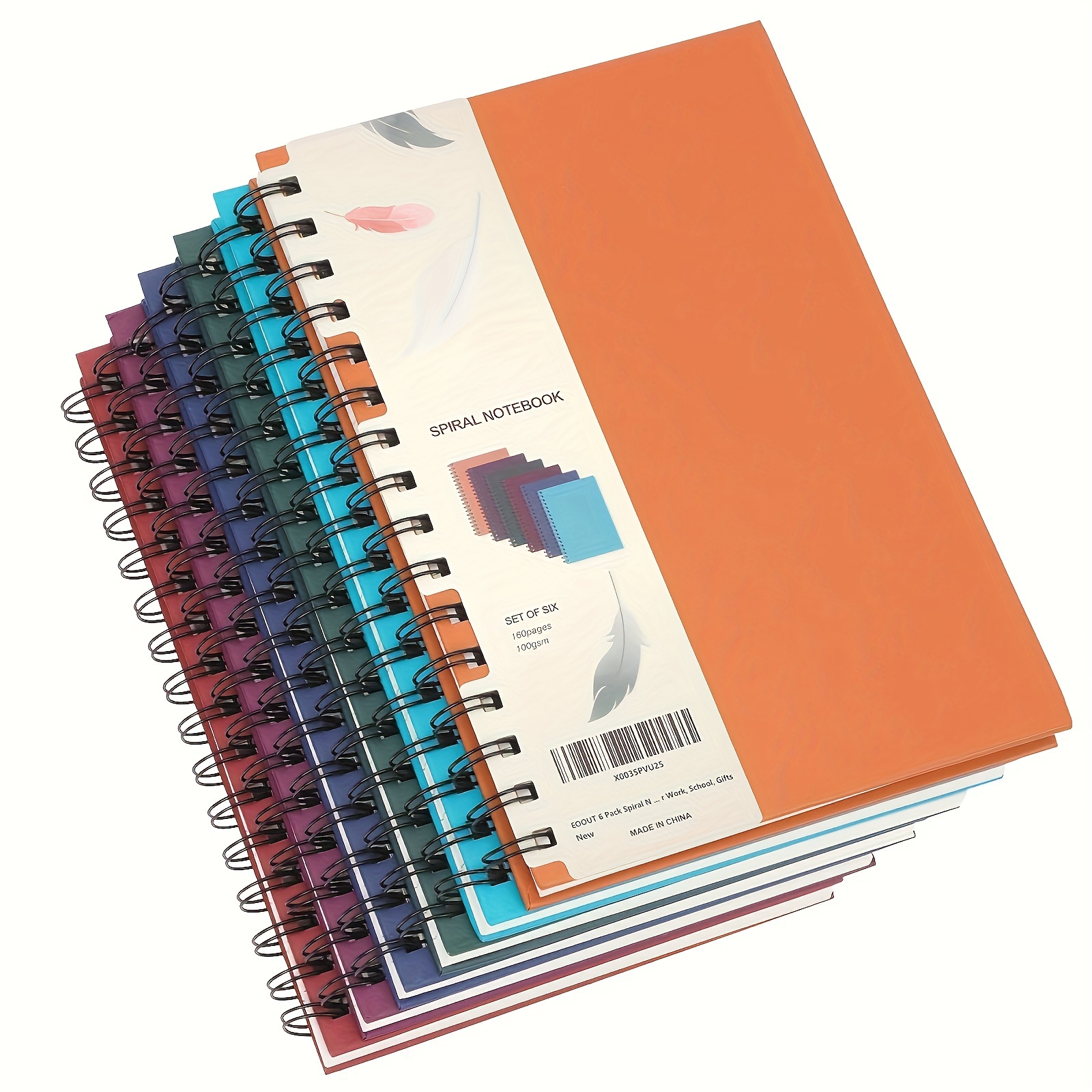 EOOUT 3 Pack Spiral Notebook, Journal for Women, Hardcover A5, Multicolor