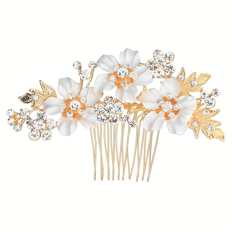 Rhinestone Flower Hair Comb Bridal Hair Accessories