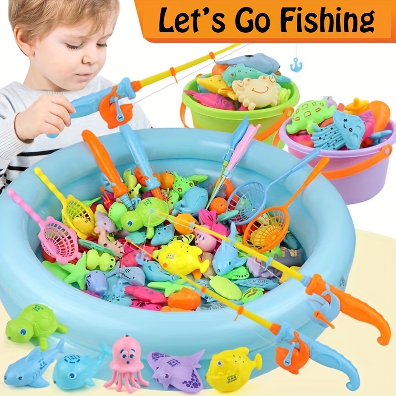 Summer Fun For Kids: Magnetic Fishing Toys Inflatable Pool - Temu
