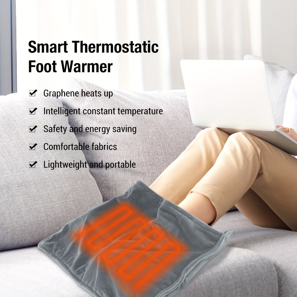 Calentador eléctrico de pies, almohadilla de calentamiento rápido con 3  ajustes para hombres y mujeres con pies fríos, suave y transpirable, regalo