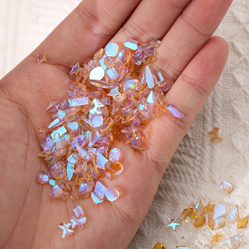  12 Styles Multi-Shaped AB Aurora Resin Gemstones for Nails，320Pcs  Iridescent AB Nail Art Charm Bead Manicure Decoration for DIY Nails :  Beauty & Personal Care