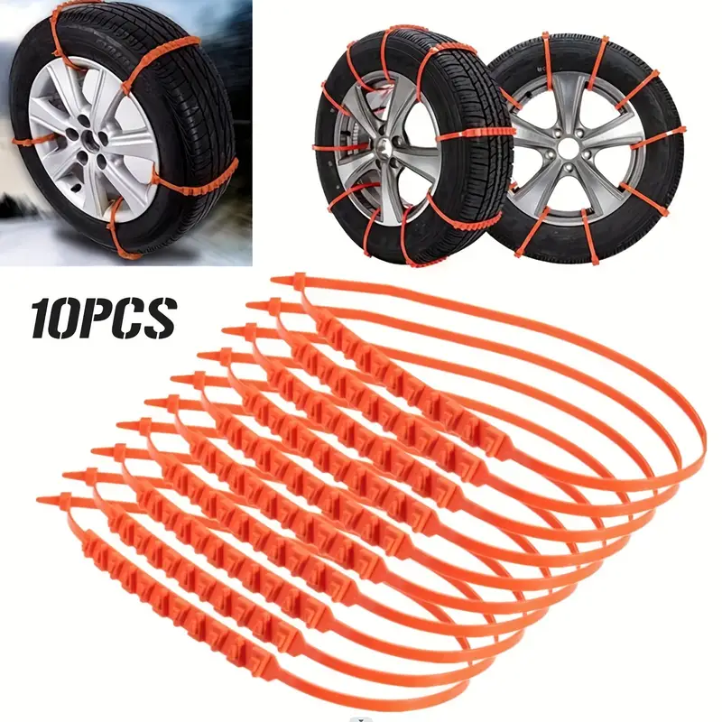 Universal Car Styling Chains Adjustable Nylon SUV Wheel Tires Snow Chain  (10pcs)