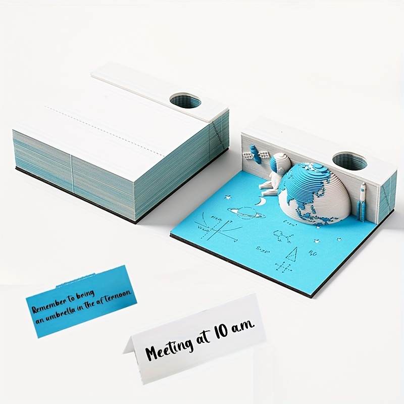 Bloc-Notes 3D, Notes autocollantes artistiques, bloc-Notes fantaisie, carte  en papier 3D, personnage artisanal, décoration de bureau, cadeau créatif  DIY -  France