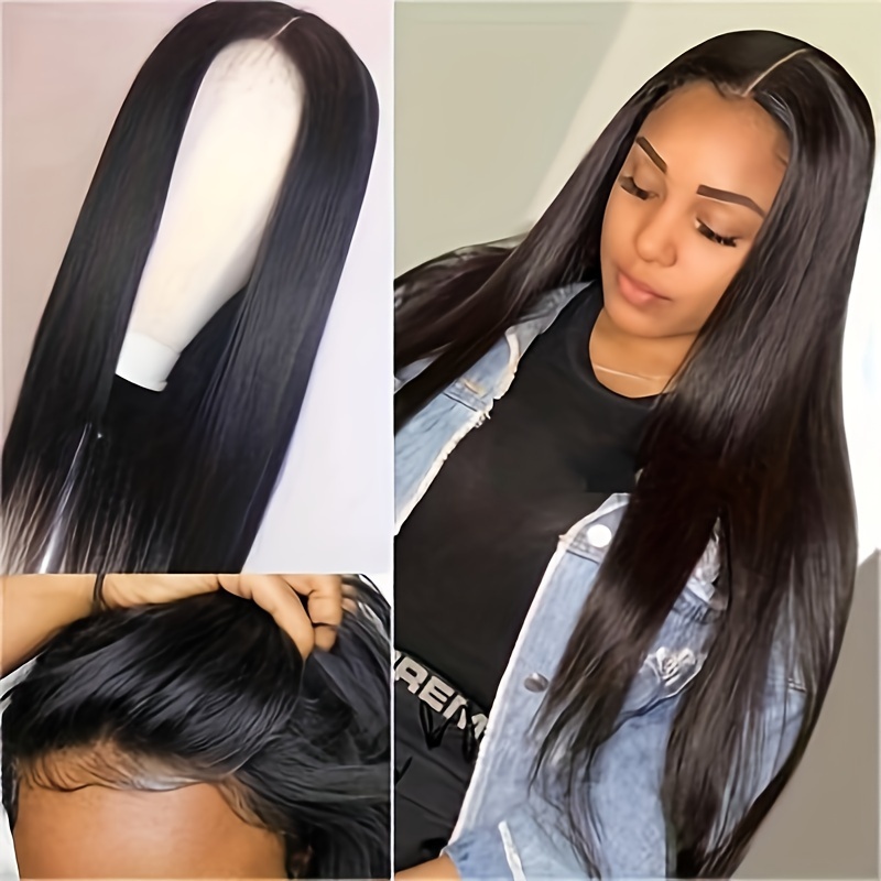 Brazilian Long Straight Human Hair Wigs 13x4 Lace Front Wig - Temu