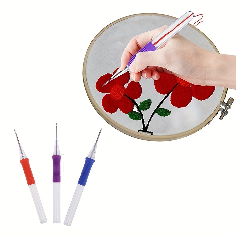 Diy Embroidery Needle Magic Pencil Interchangeable Punch - Temu