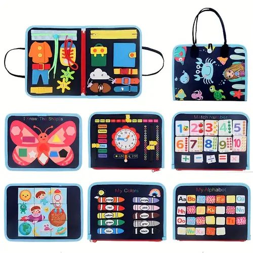 Libri sensoriali Montessori per neonati da 0 a 3 mesi libro sensoriale per  attività per bambini 1 anno giocattolo per l'apprendimento precoce dei