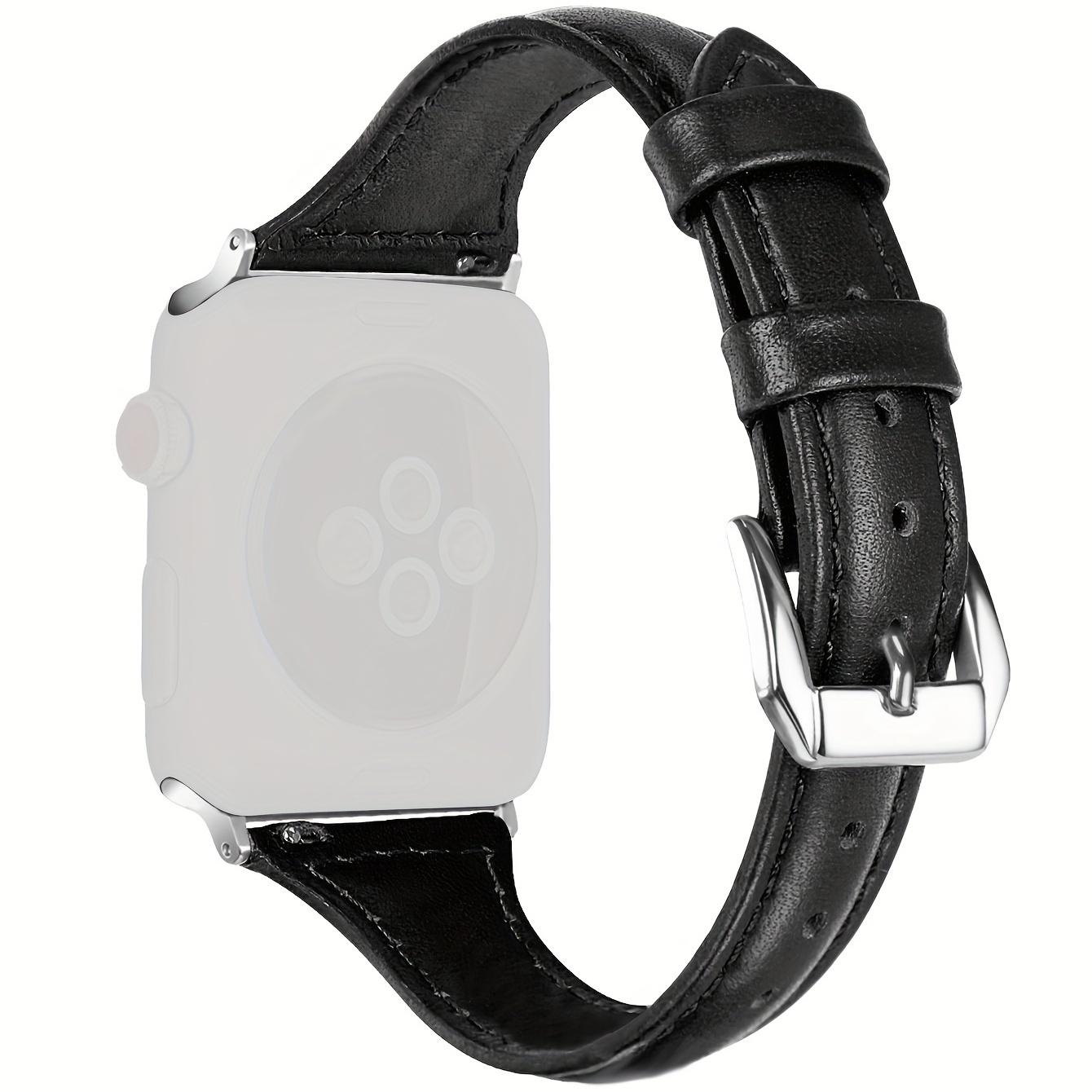 Guess Logo Leather Band for Apple 38-40 mm | Black, Genuine Leather