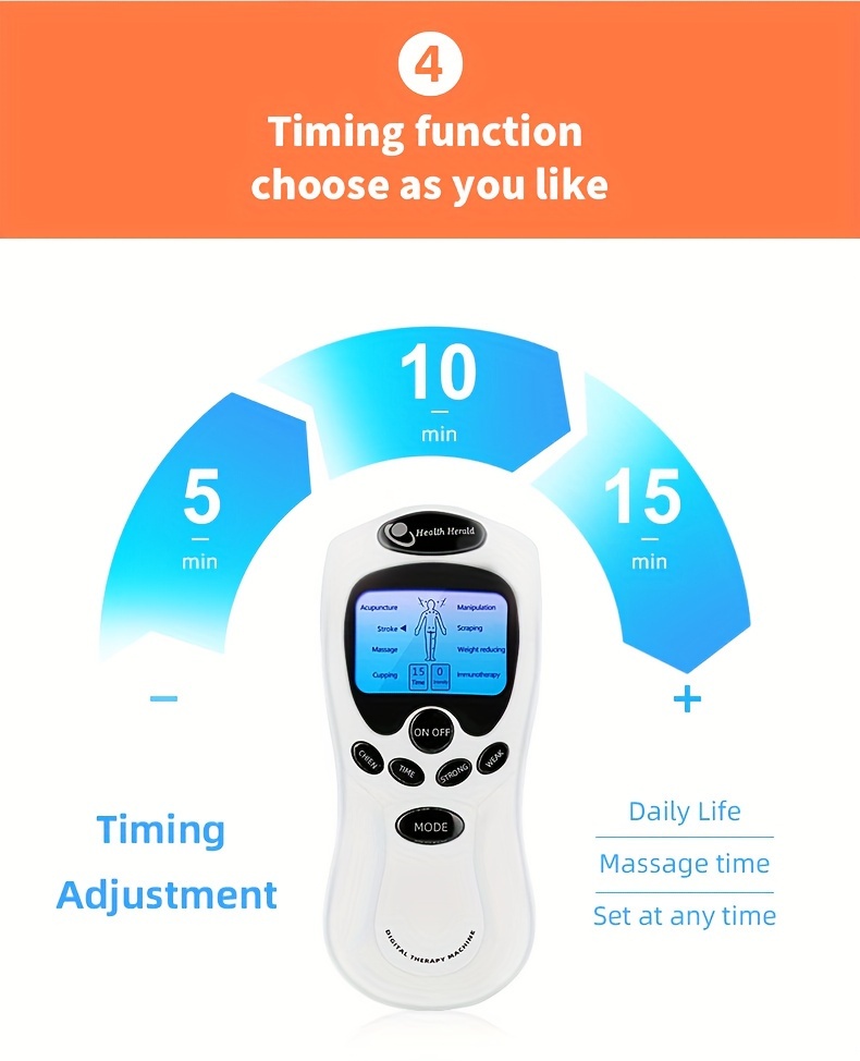 Electric Tens Muscle Stimulator, Mini Ems Tens Massager, Physical  Equipment, Portable Dual Channel 8 Modes 15 Levels Of Intensity Tens Machine  Household Men And Women - Temu