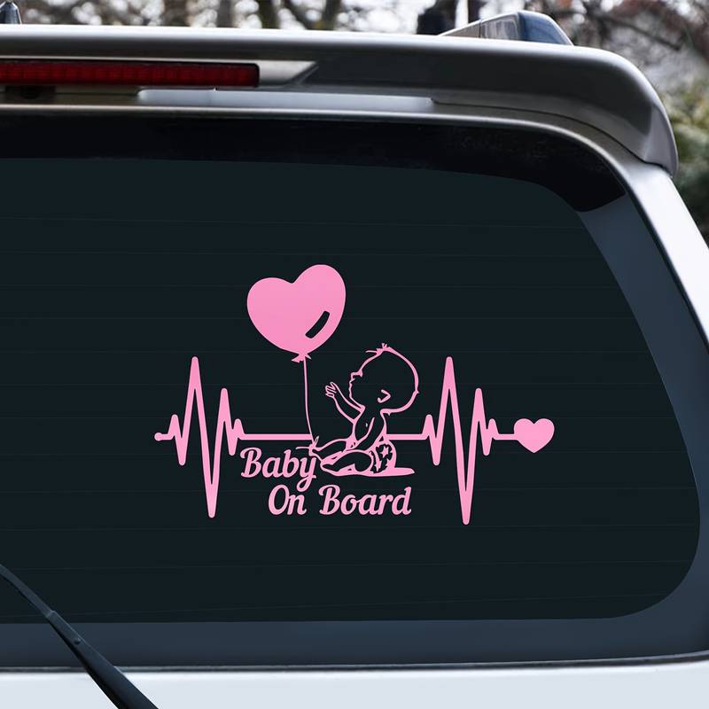 Autism Heartbeat Awareness Ribbon Decal – White Die-Cut Vinyl Sticker For Car Window Or Bumper, Custom Made In USA