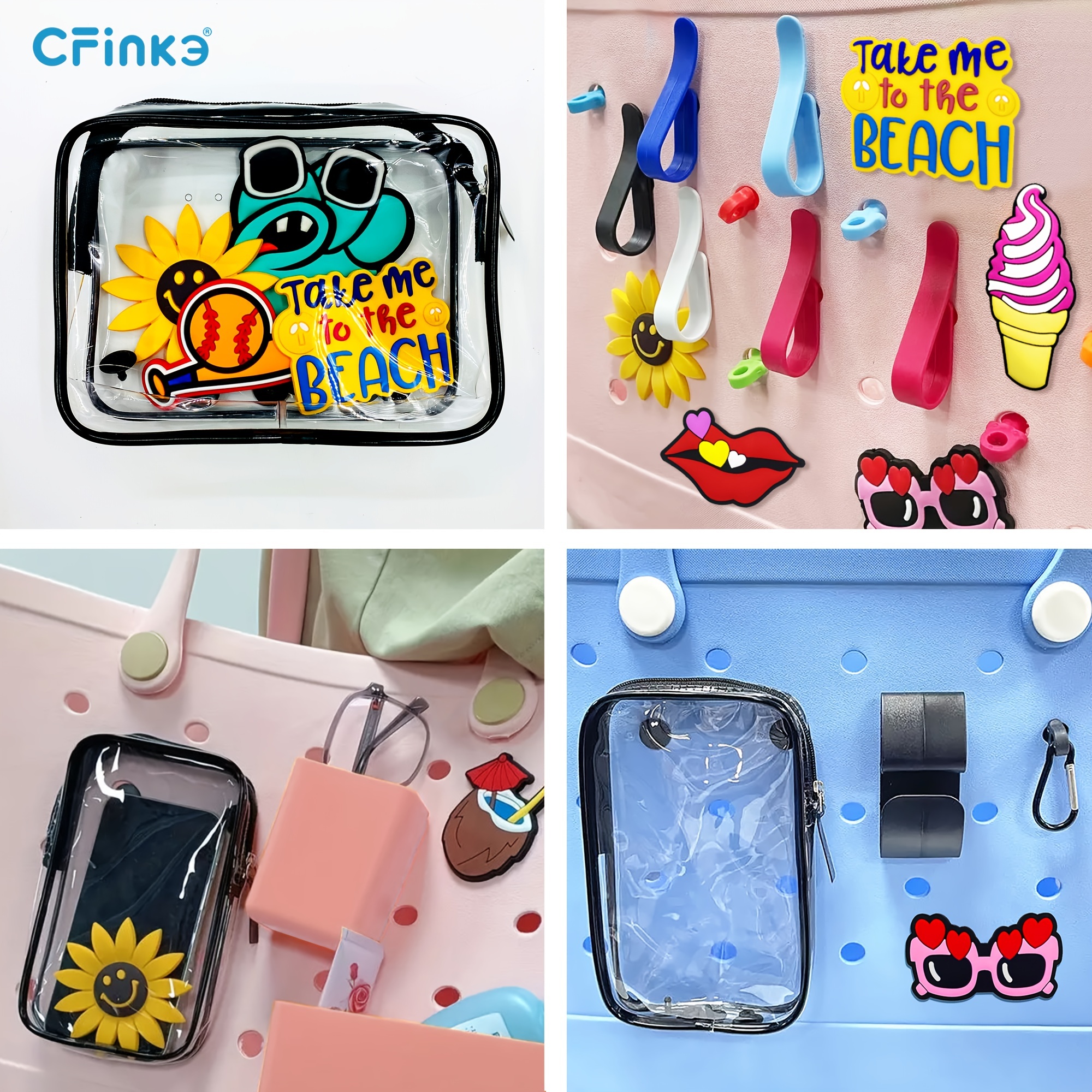 Cartoon Cup Holder For Bag, Plastic Lightweight Accessories Compatible With  Bags, Easy To Insert & Replace Beach Bag Accessory - Temu