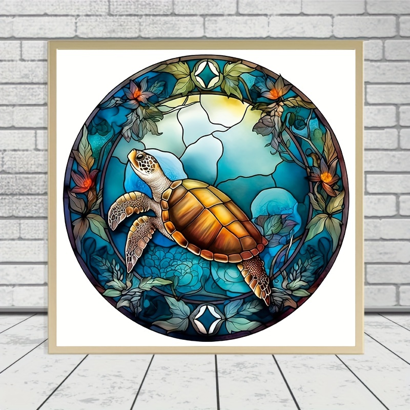 Full Diamond Diamond Painting Turtle Round Diamond Resin Diamond Painting -  Temu