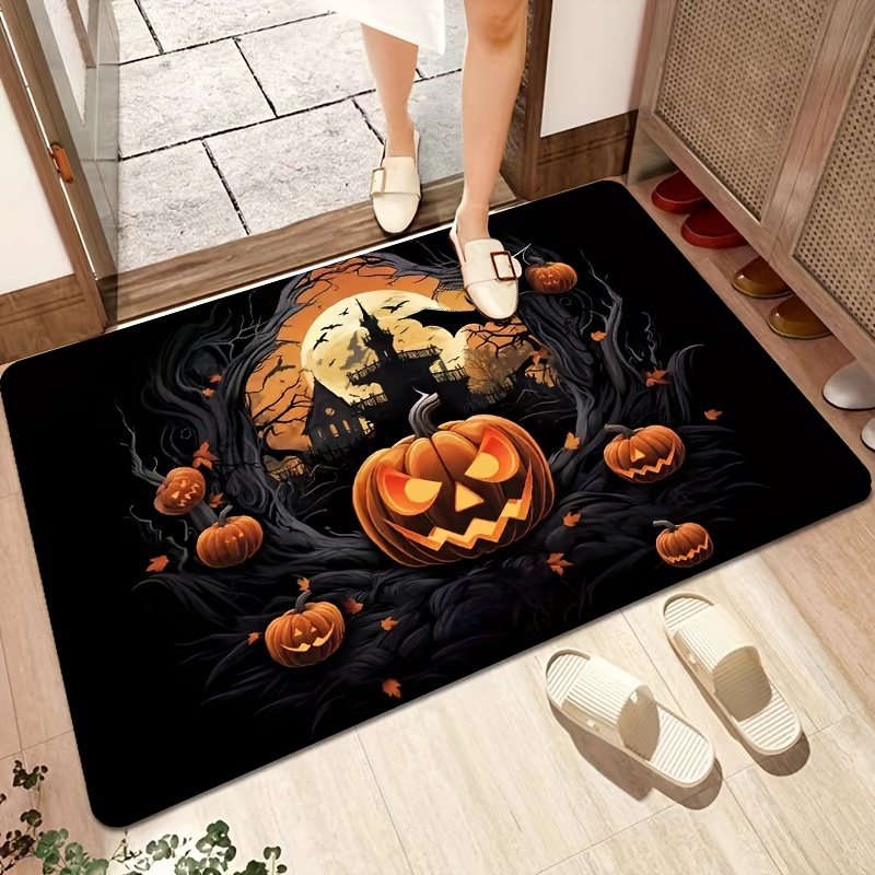 Dish Drying Mat Halloween Theme Draining Mat Pumpkin Bat - Temu