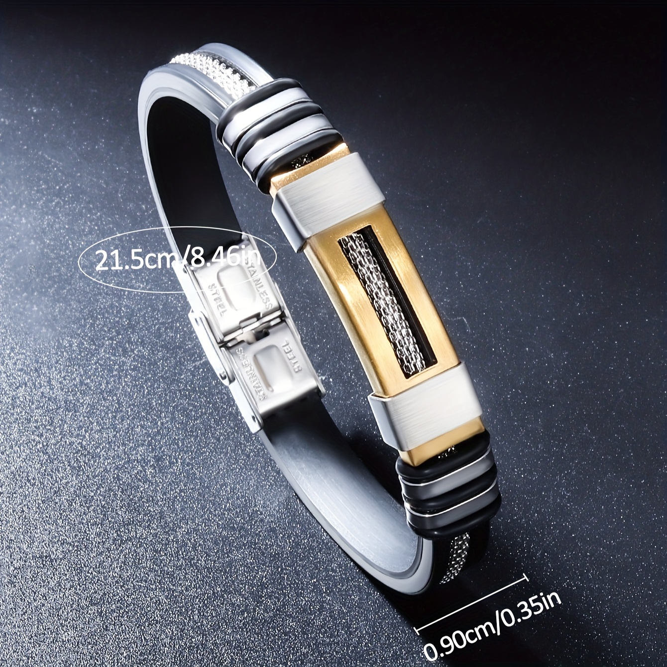 Simple Leather Bracelet Bangle With Stainless Steel Buckle For Men - Temu  Malaysia