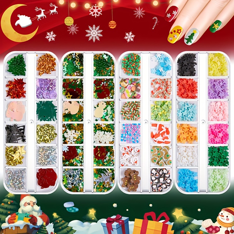 192pcs,Christmas Foam Glitter Sticker DIY Xmas Snowflake Santa