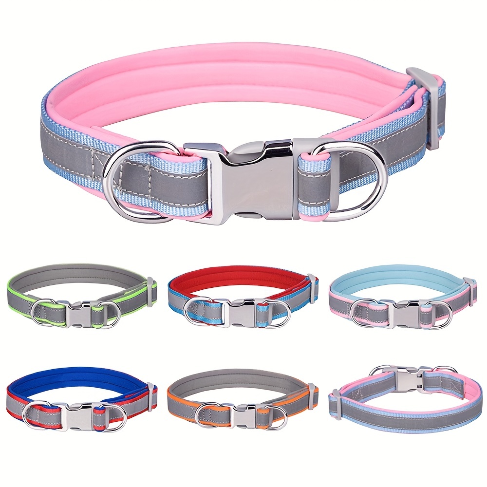 Puppy Leather Collar, Adjustable Basic Collar, Check Pattern Durable Leather Collar with Metal Buckle, Suitable for Small & Medium and Large Dogs