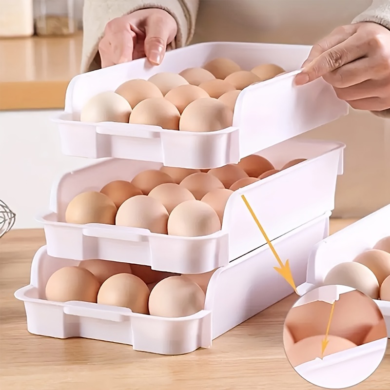 Silicone Egg Storage Box with Lid Kitchen Refrigerator Organizer