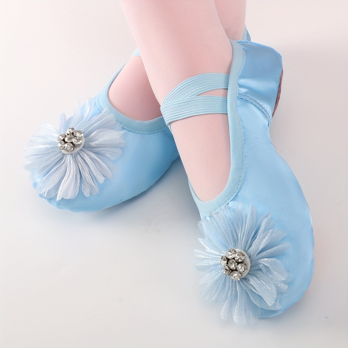 Sparkling Rhinestone Ballet Shoes Girls Soft Breathable - Temu Canada