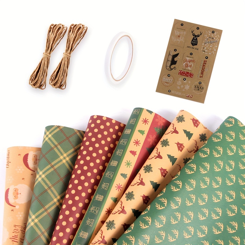 Christmas Gift Wrapping Paper Vintage Kraft Paper Gift - Temu
