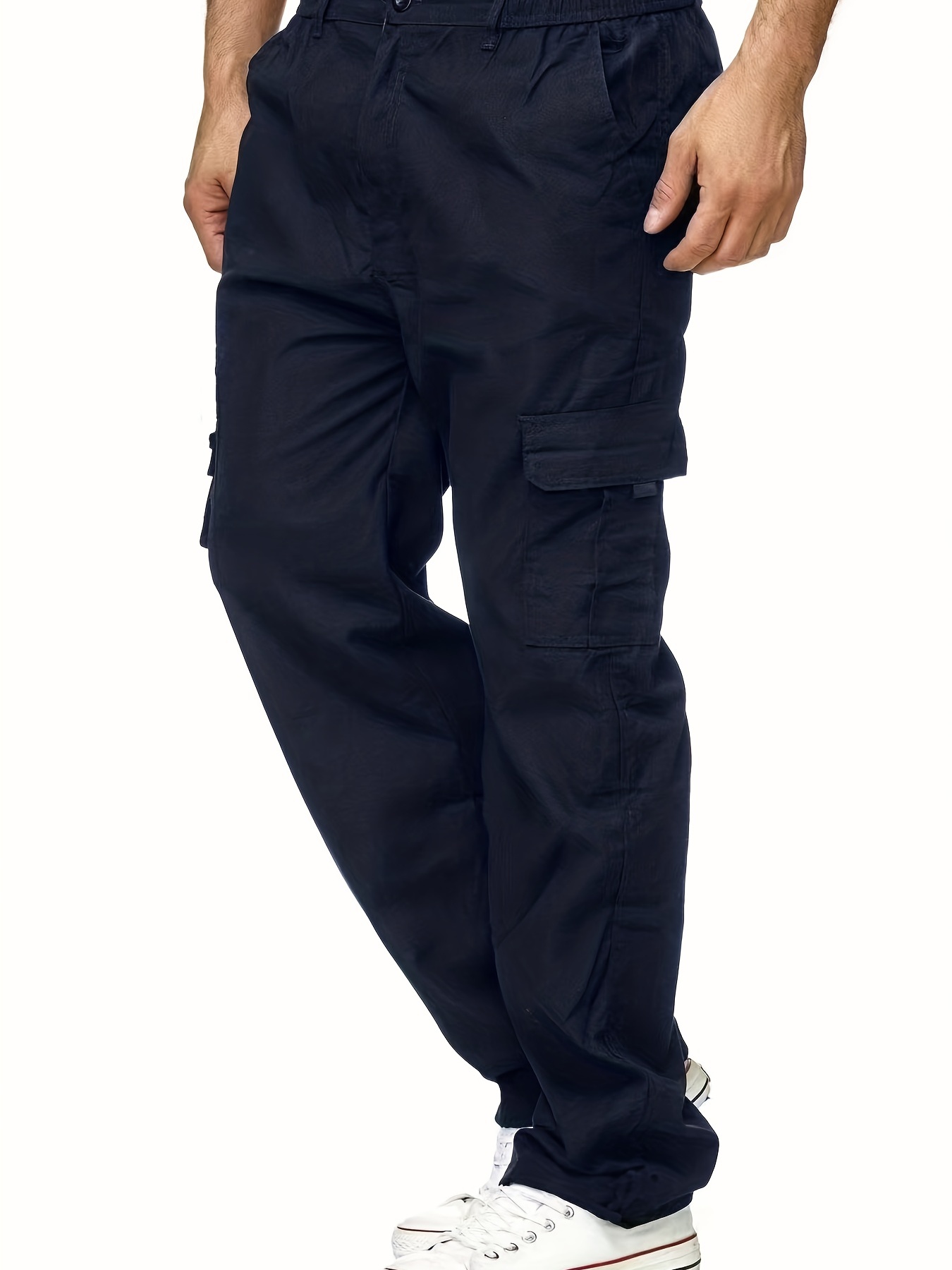 Pantalones Cargo De Pierna Recta Con Varios Bolsillos Para Hombre,  Pantalones Casuales Sueltos Para Exteriores, Pantalones De Trabajo Para  Hombre Para Senderismo - Temu