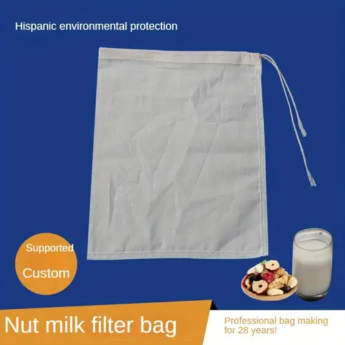 Sac à lait végétal 25x30 cm - Filtre tissu pour lait chanvre noix Amande soja