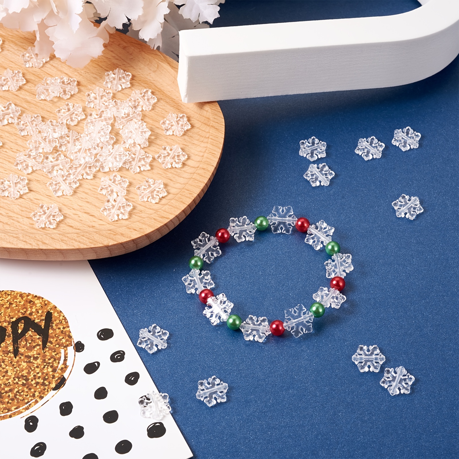 Transparent Acrylic Beads Snowflake Hand Craft - Temu