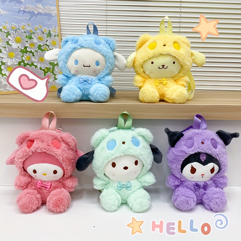 Hello Kitty Kuromi Cute Cartoon Plush Backpack Nueva Mochila - Temu