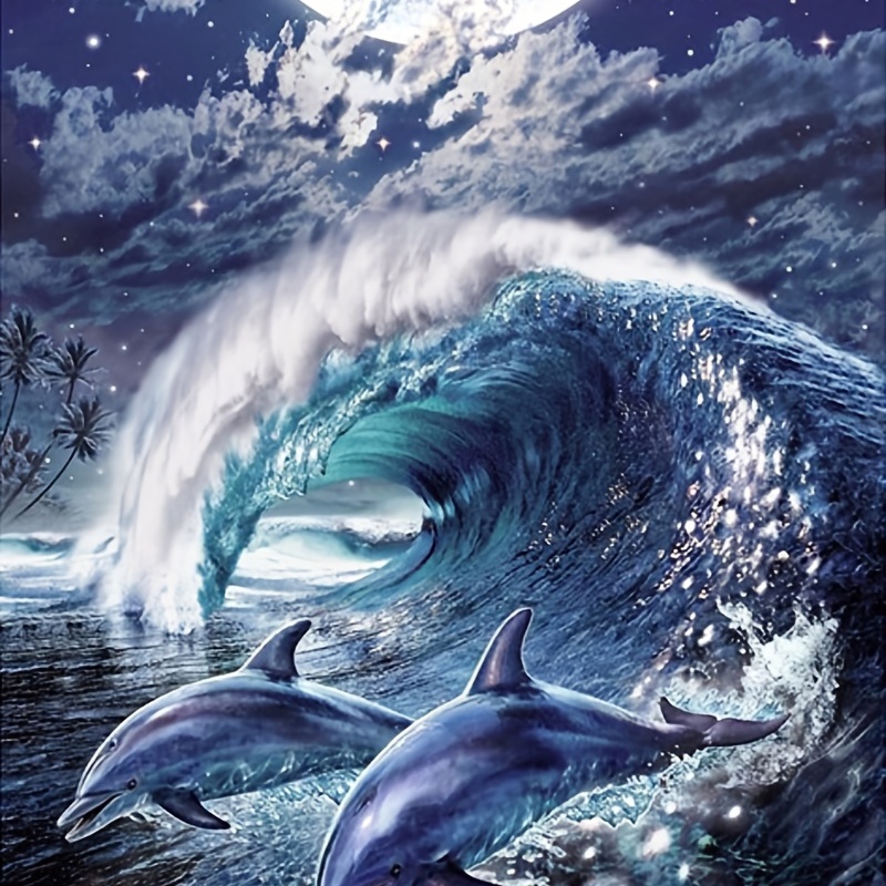 Diamond Painting - Dolphins and sea