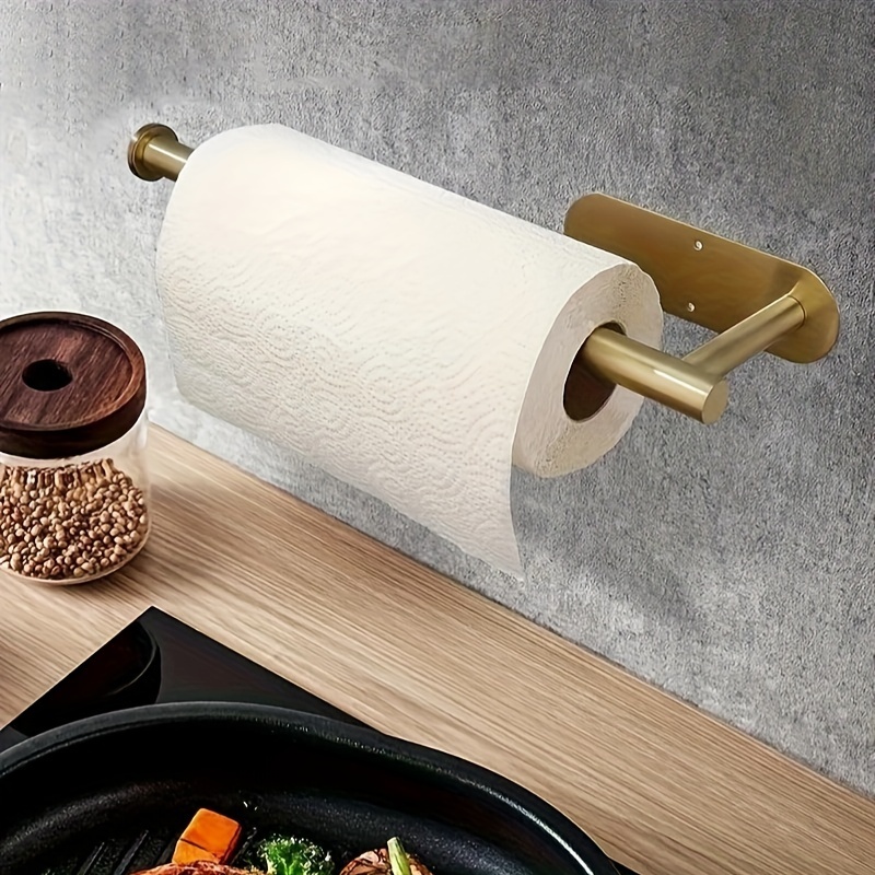 1pc Paper Towel Holder, Self Adhesive Or Drilling, Paper Towel Holder Under  Cabinet, Paper Towel Holder Wall Mount Waterproof And Rustproof, Perfect K