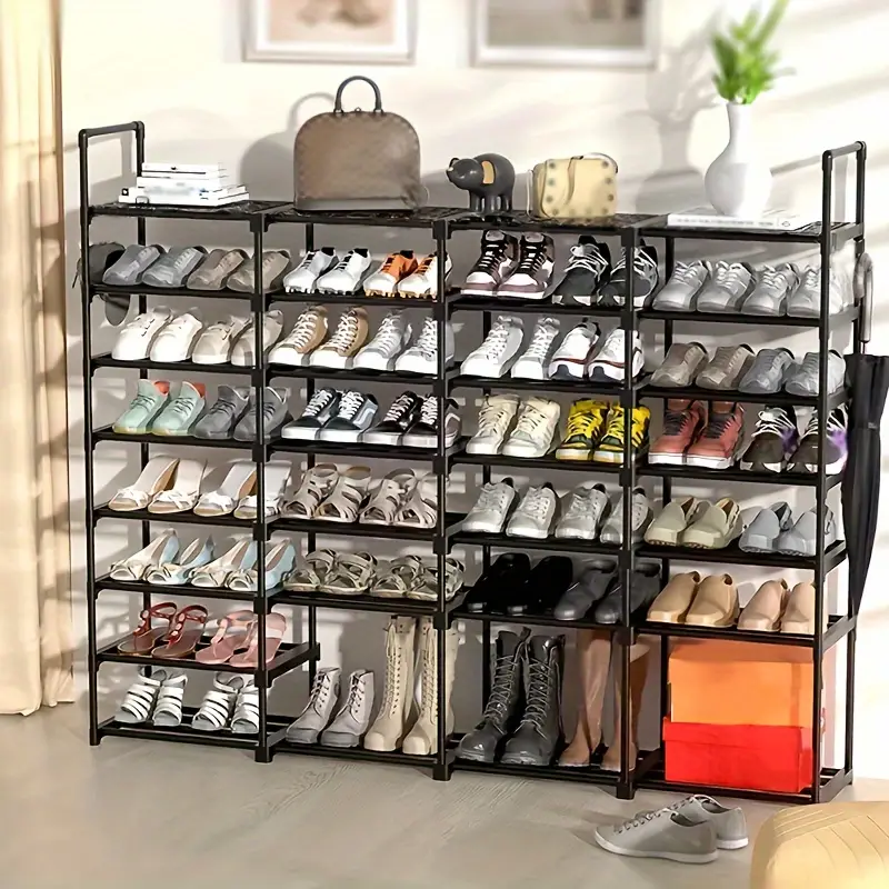 4 Row & 8 Tier Shoes Rack, Organizer For Shoes And Boots, Metal Shoe Rack  Organizer, Space Saving Shoe Cabinet, Suitable For Entryway Closet Garage  Bedroom Cloakroom, Easy To Assemble - Temu United Kingdom