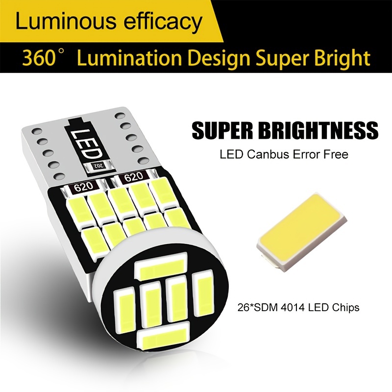 LED lampadine T10-W5W, 10-14V, 2xSMD, 2 pezzi, 12 mesi di garanzia 