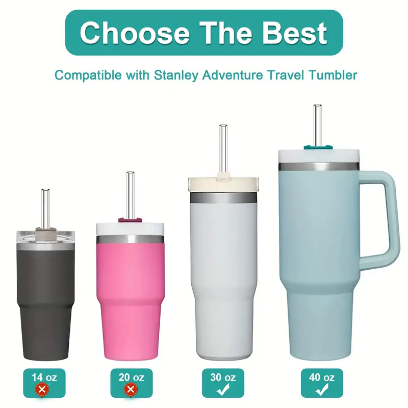 6pcs Reusable Silicone Straws For Stanley Cups - Compatible With  20oz/30oz/40oz Tumblers - Includes Cleaning Brush - Perfect For Travel And  Outdoor A