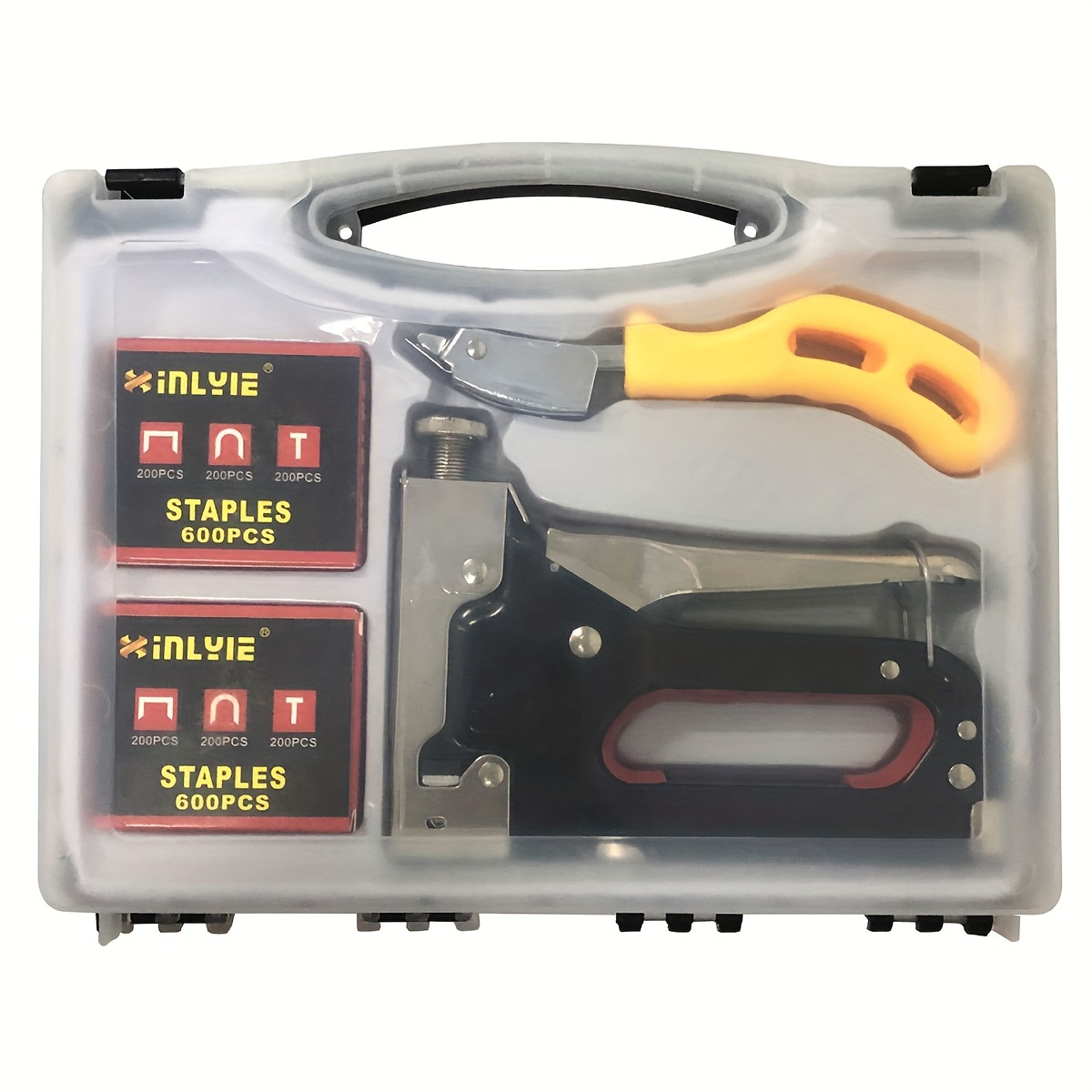 

1 Set Upholstery Staple Heavy Duty, With 1200 , Remover, Gloves, Manual Brad Nailer Power Adjustment Stapler For Wood, Upholstery, Carpentry, Decoration Diy Staple