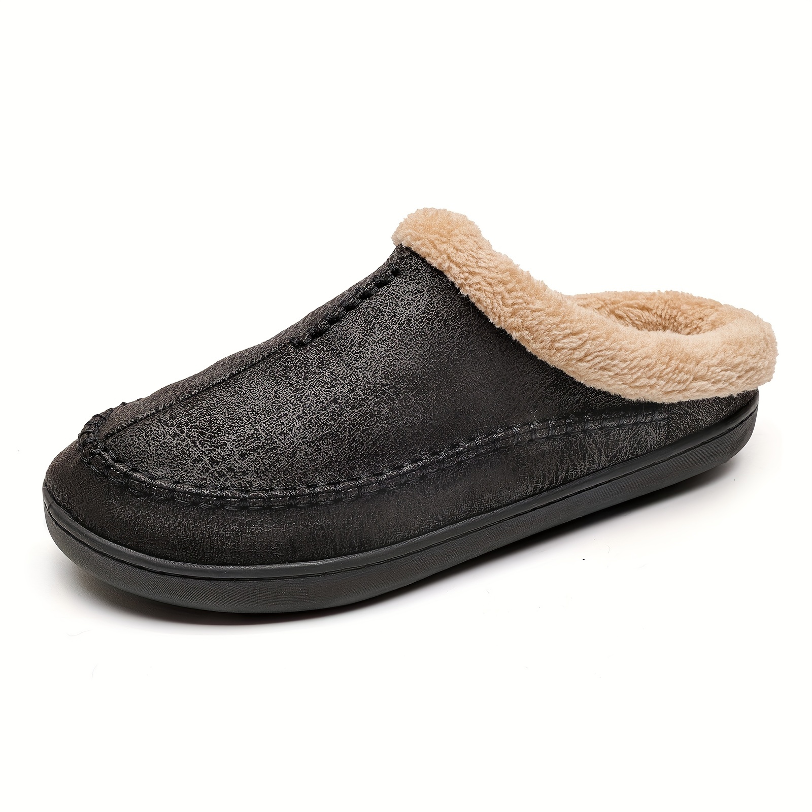 Mens Comfort Simple Style Palm Rope Leather Slippers – MEN BROWN