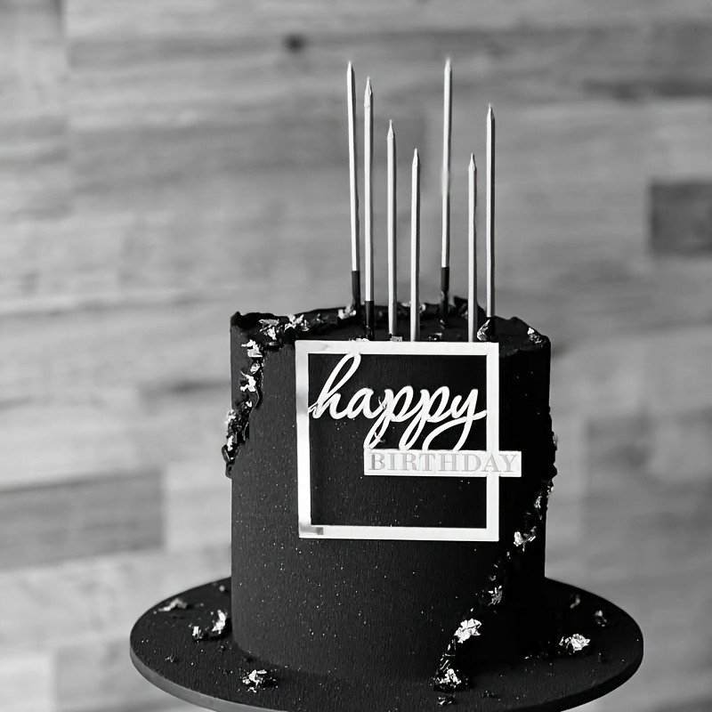 DIY Happy birthday Cake Topper Black Acrylic