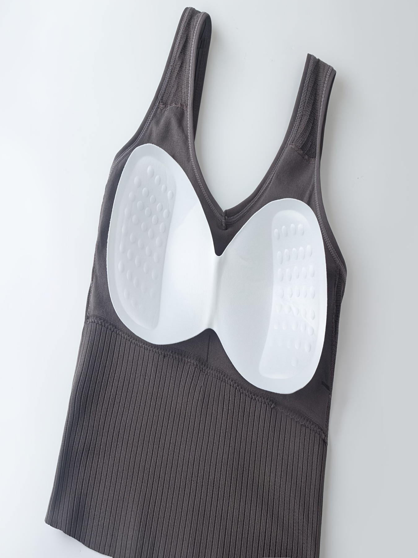 Seamless Solid Sports Tank Top Removable Pad Ribbed High - Temu