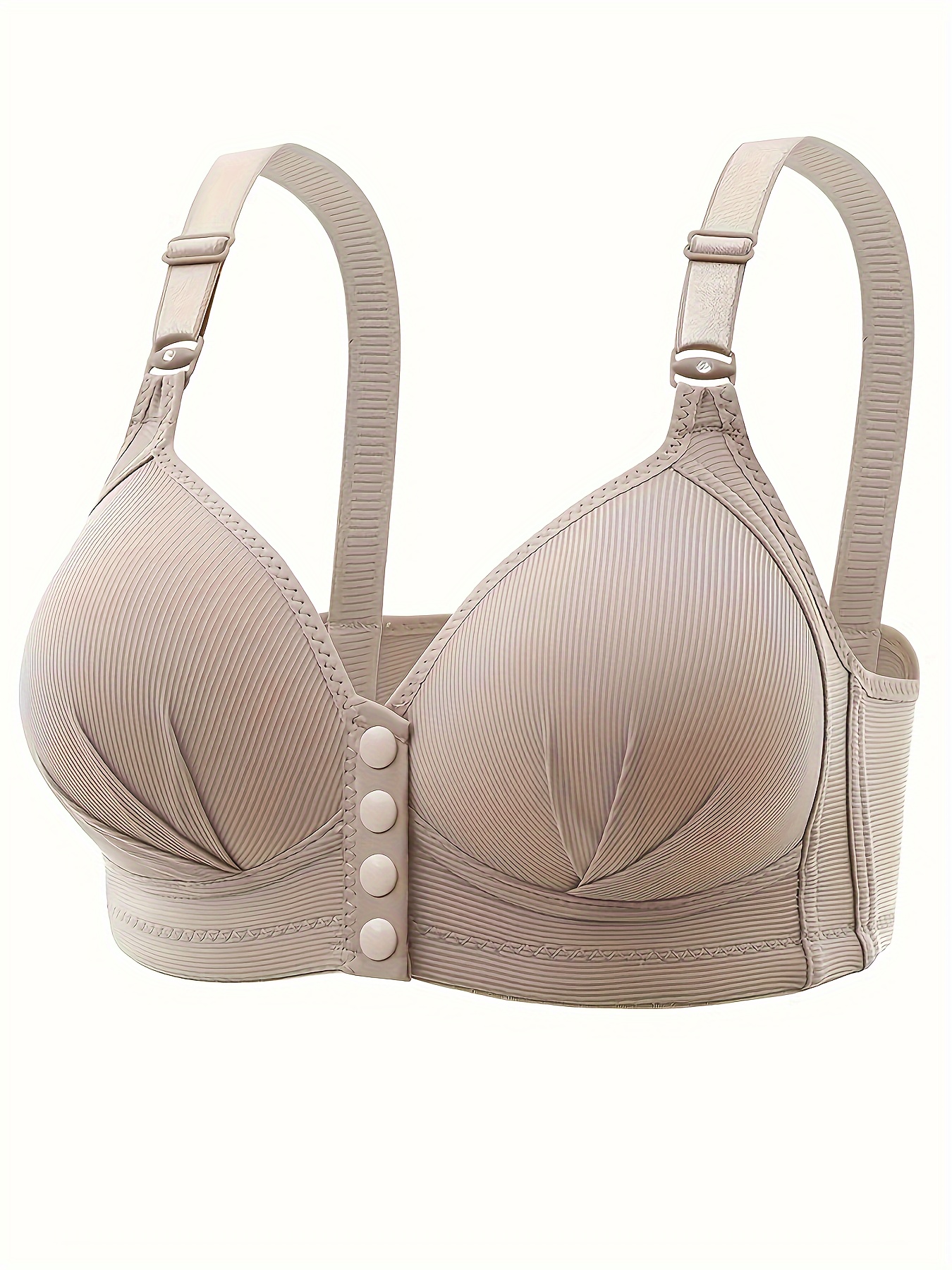 Simple Open Front Buckle Wireless Bra Comfy Breathable Push - Temu