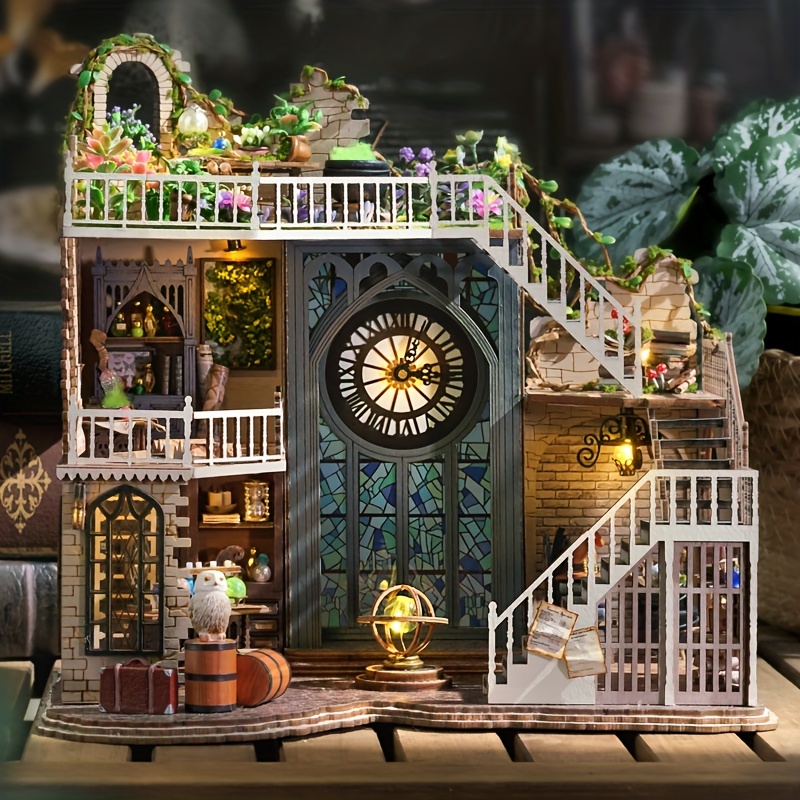  Ahilmrn Magic Dollhouse House DIY 3D Wooden Miniature House  Building Kit,1 24 Scale Diorama Kits for Adults Crafts Tiny House  Model,Retro Magic Halloween Christmas Decoration Creative Gift : Toys &  Games