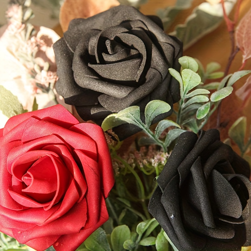 Rose Nere Fiori Artificiali, 25 Pezzi Di Rose Finte In Schiuma Real Touch  Per Bouquet Fai Da Te, Matrimoni, Feste, Baby Shower, Decorazioni Per La  Casa (nero) - Temu Italy